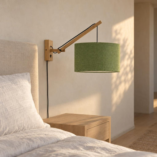Applique verde a braccio singolo naturale GOOD&MOJO Andes – foto d'ambiente
