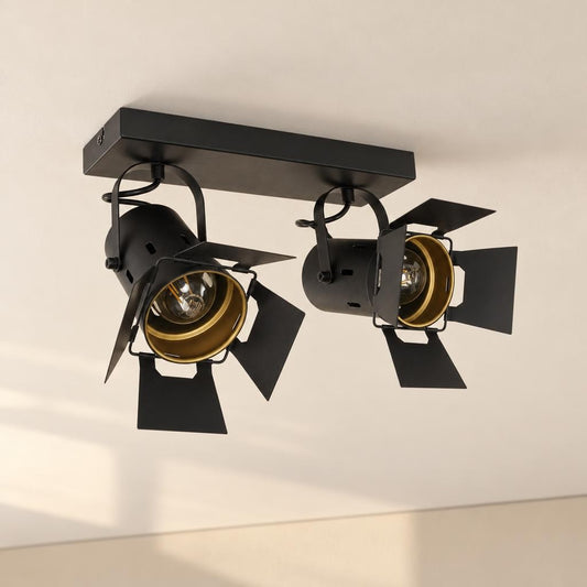 Black Metal 2-Light Spotlight Mexlite Carree – lifestyle image