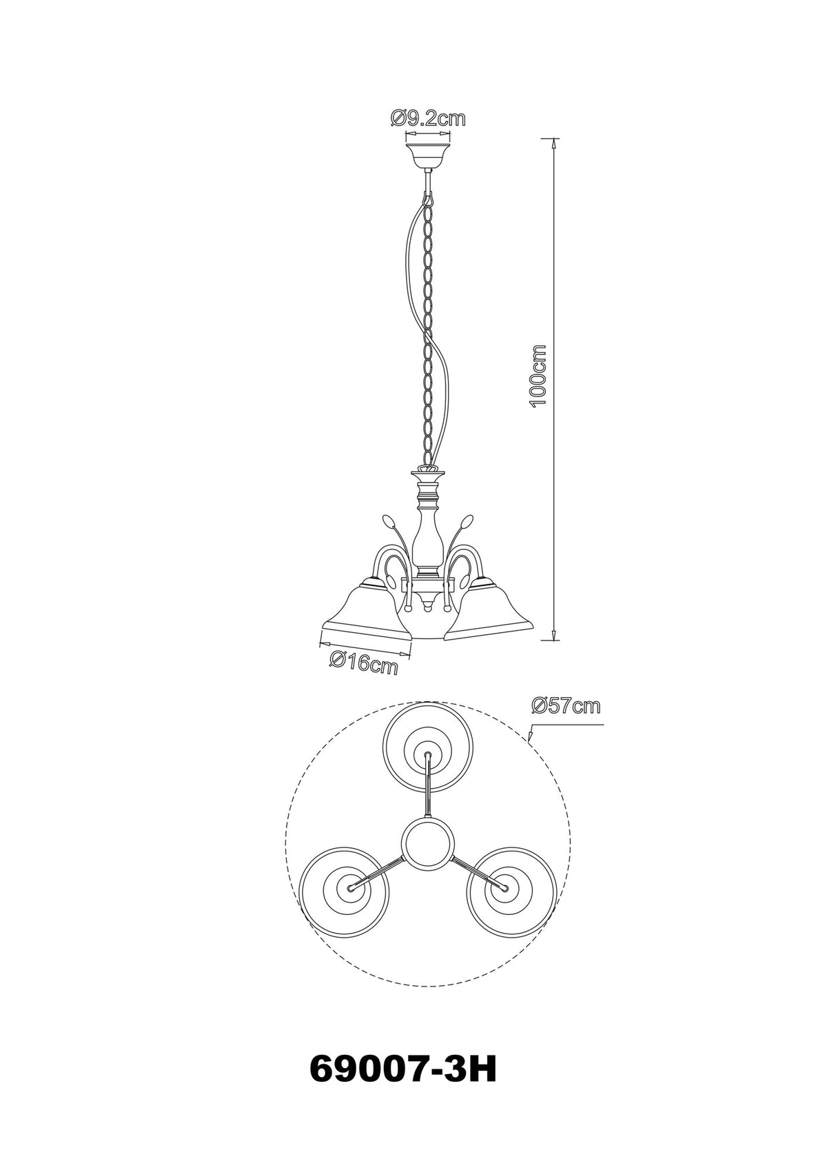 Piccolo lampadario in vetro color ottone – immagine 4