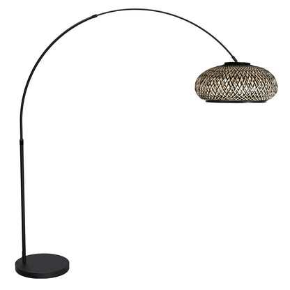 booglamp-zwart-met-halfronde-bamboe-kap-zwart-naturel-verstelbaar-e27-mexlite-flair-main-image