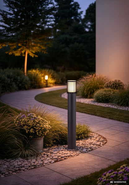 Piccola lampada da esterno in alluminio grigio antracite – immagine 3