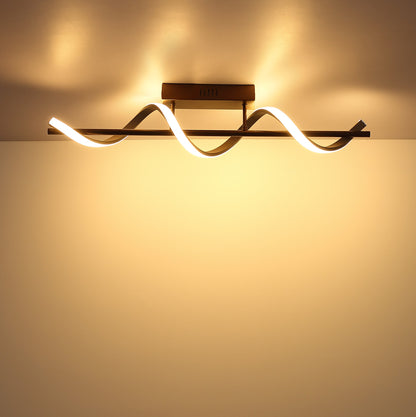 Lampada a soffitto LED in metallo color caffè elegante – immagine 3