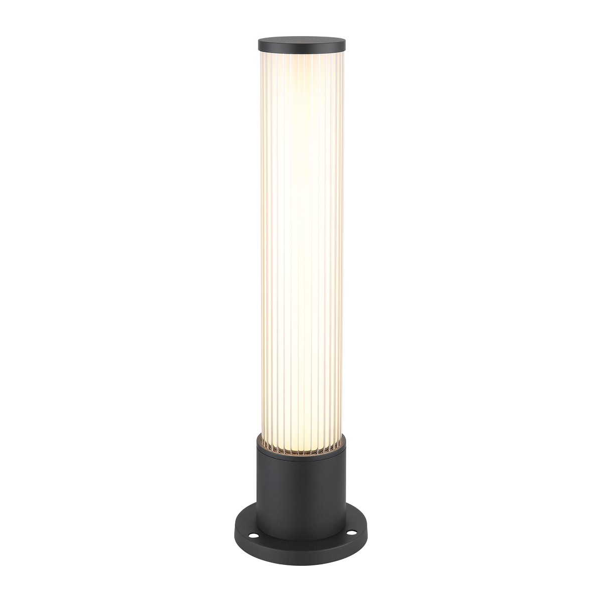 Pequena lâmpada de pé exterior em alumínio anodizado escuro com LED