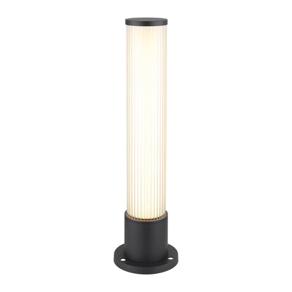 Pequena lâmpada de pé exterior em alumínio anodizado escuro com LED