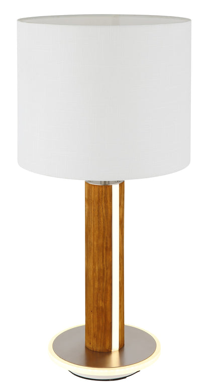 Piccola lampada da tavolo LED in stoffa color nichel – immagine 6