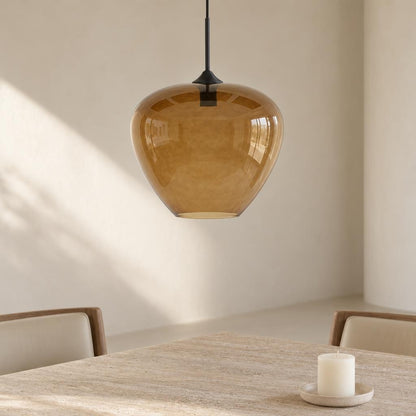 Retro hänglampa Mayson i brunt rökglas – Light & Living – miljöbild