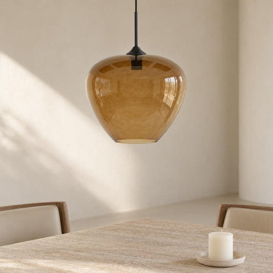 Lampada a sospensione Mayson in vetro fumé | Light & Living – foto d'ambiente