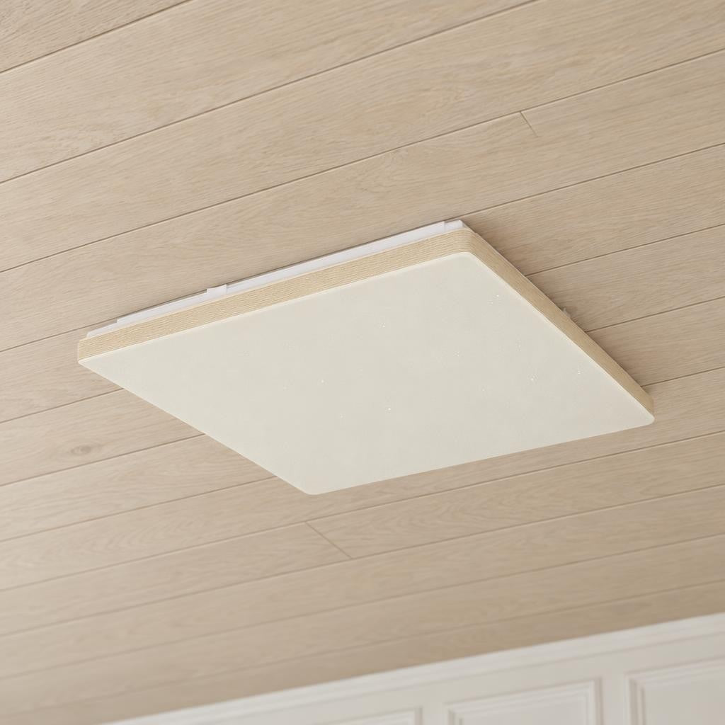 Vit LED-plafond Obolg Ully med fjärrkontroll – miljöbild