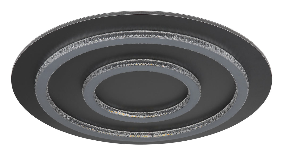 Grande lampada a soffitto in metallo nero con LED – immagine 1