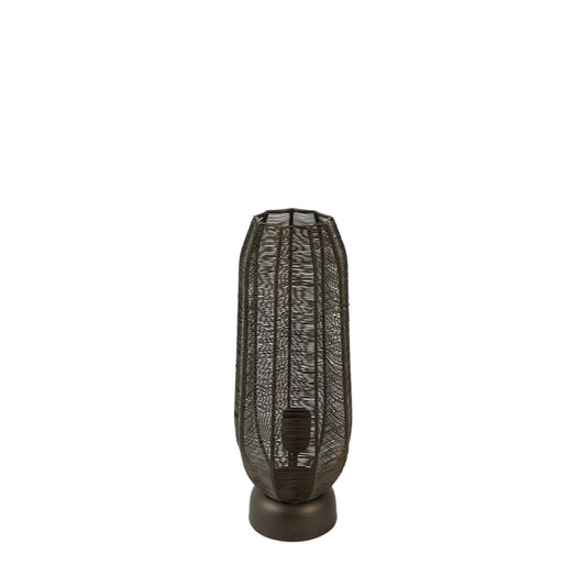 Lille bronzefarvet metalbordlampe Light & Living Samret
