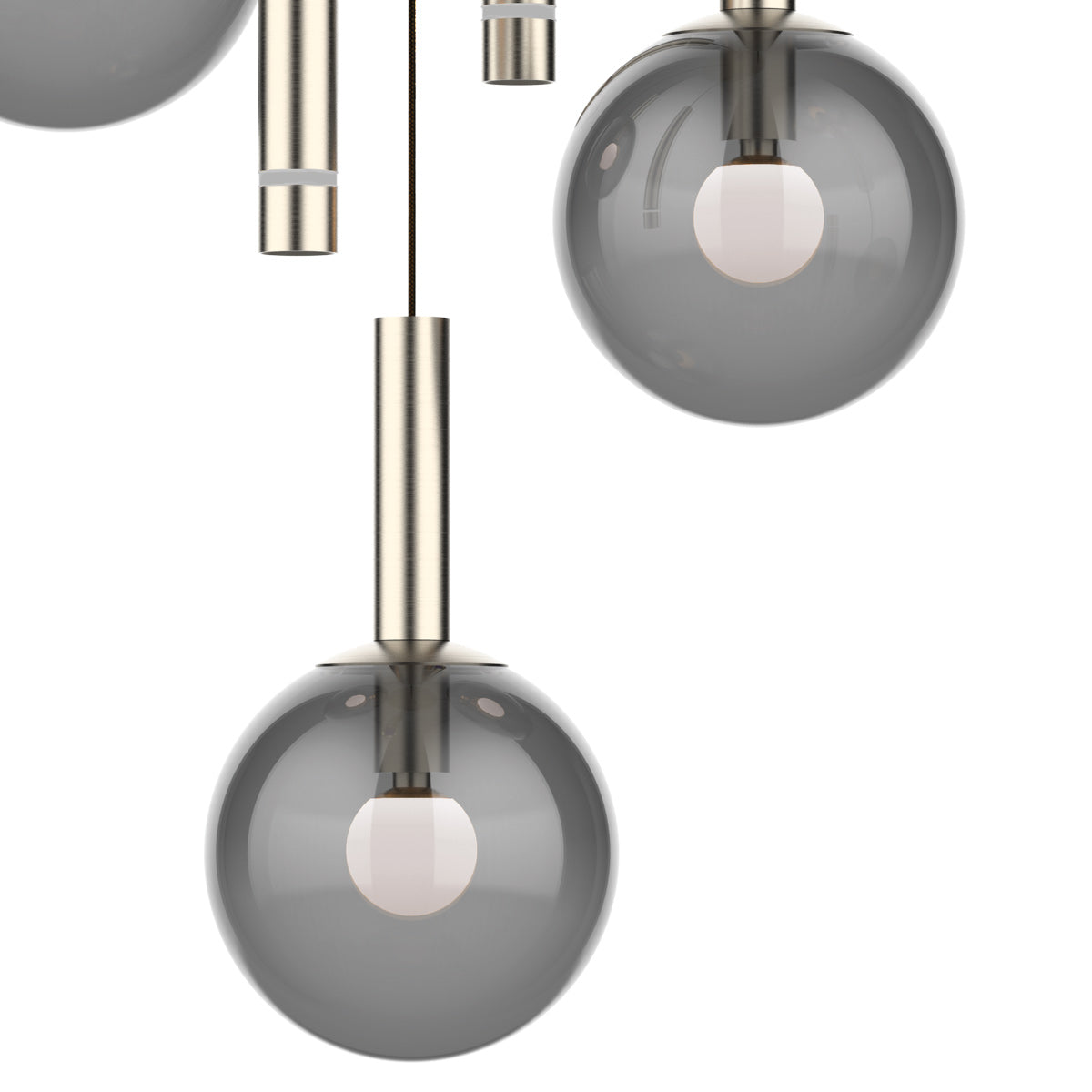 Lustre de 5 luzes em metal com vidro fumê e dim to warm Steinhauer Volari – imagem 4