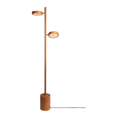 Lampă de podea cu 2 lumini, din lemn de frasin, de culoare naturală și fermecătoare GOOD&MOJO Okinawa