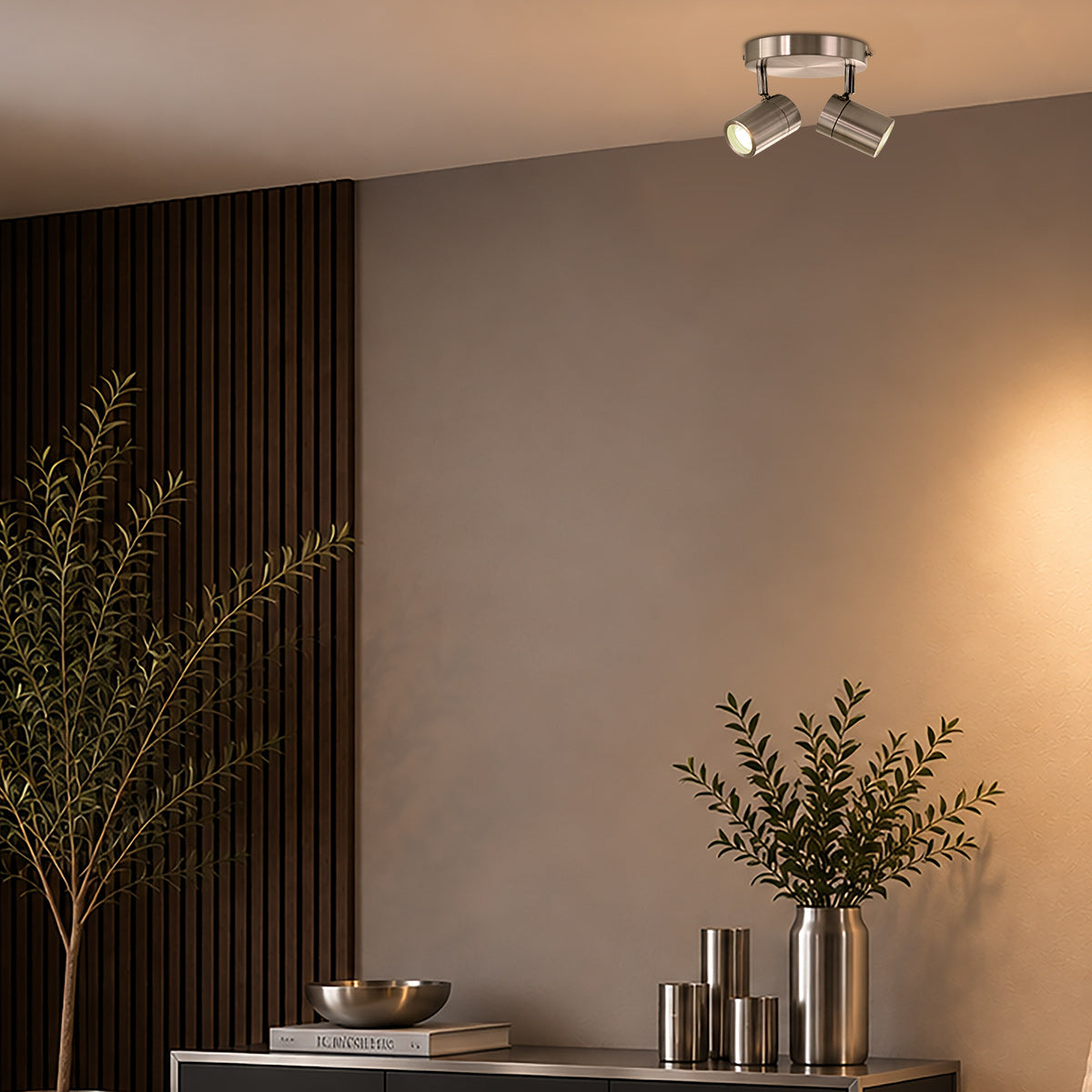 Mexlite Upround 2-lichts spot staal – dim-to-warm LED – afbeelding 2