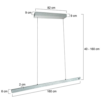 Дизайнерска висяща лампа Steinhauer Fluxy 4190ST с LED – чертеж с размери