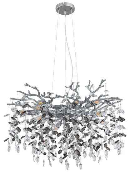 Grande lampadario in cristallo argentato – immagine 1