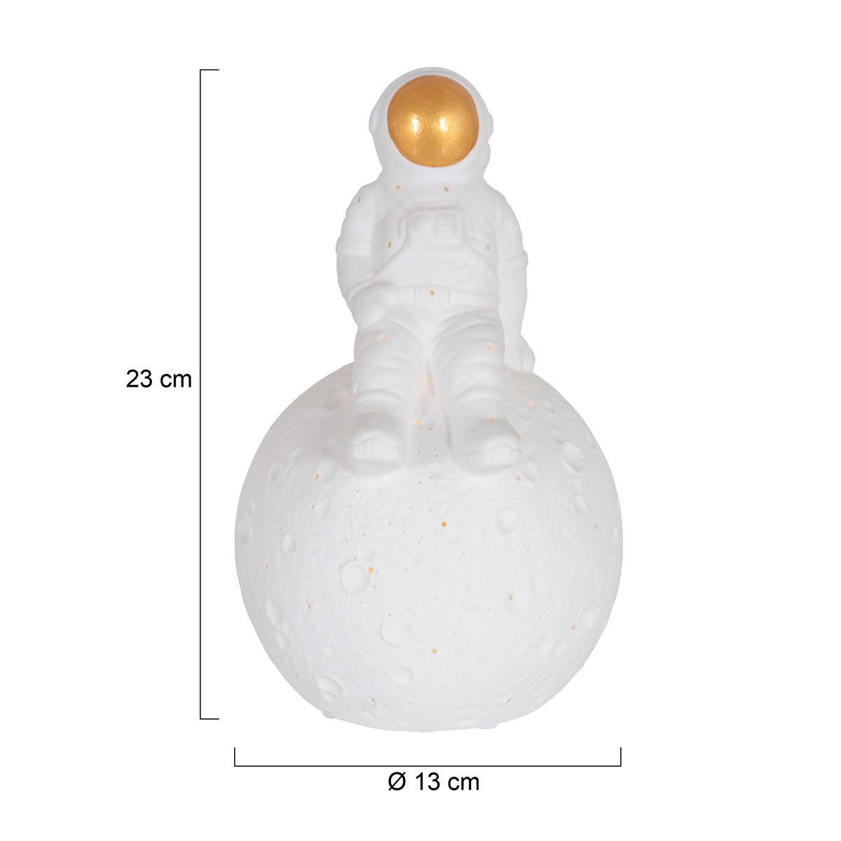 Jazz Astronaut Moon Table Lamp – dimension drawing