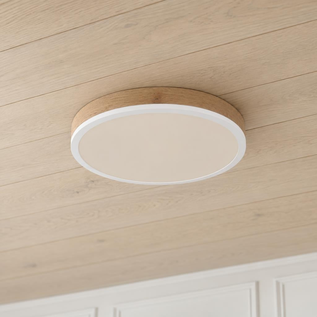 Candeeiro de teto LED branco Obolg Doro Ø45 cm – fotografia de ambiente
