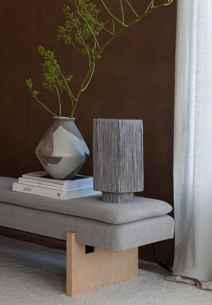 Lâmpada de mesa grande cinza em rafia GOOD&MOJO Panama – imagem 2