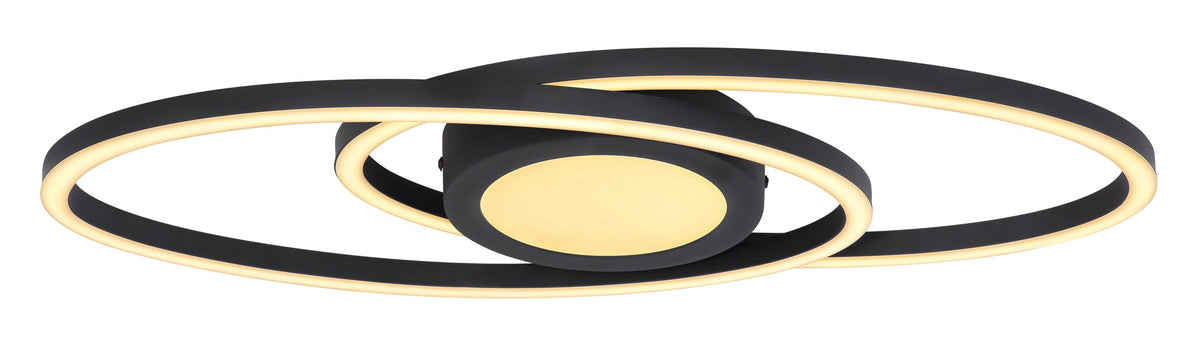 Elegantní černá kovová LED stropní lampa – obrázek 2