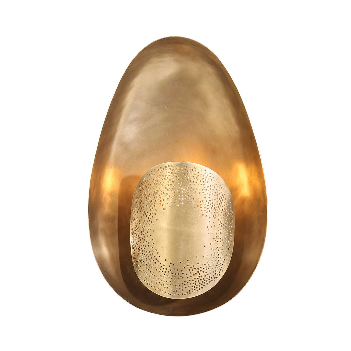 Ретро овална стенна лампа Brassi в бронзово и златисто – изображение 1
