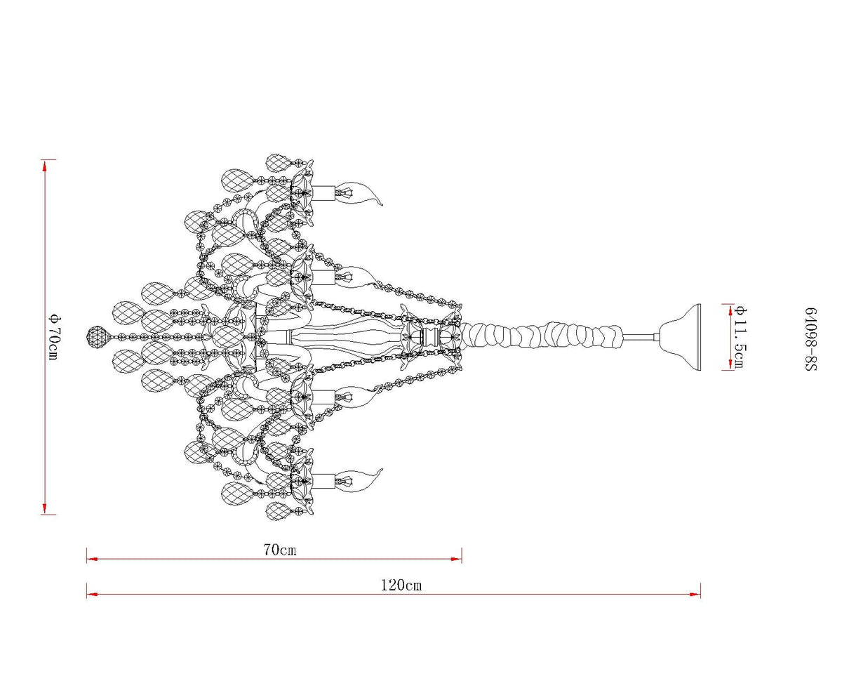 Candelabro de cristal cromado elegante – imagem 5