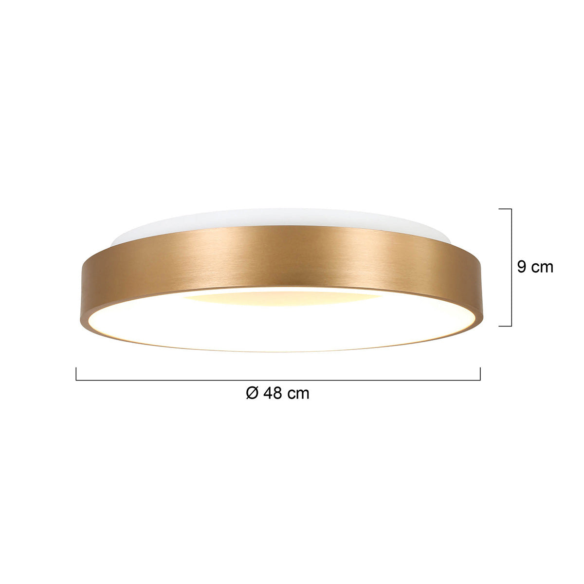 Steinhauer Ringlede kultainen kattovalaisin – Ø 48 cm – mittapiirros