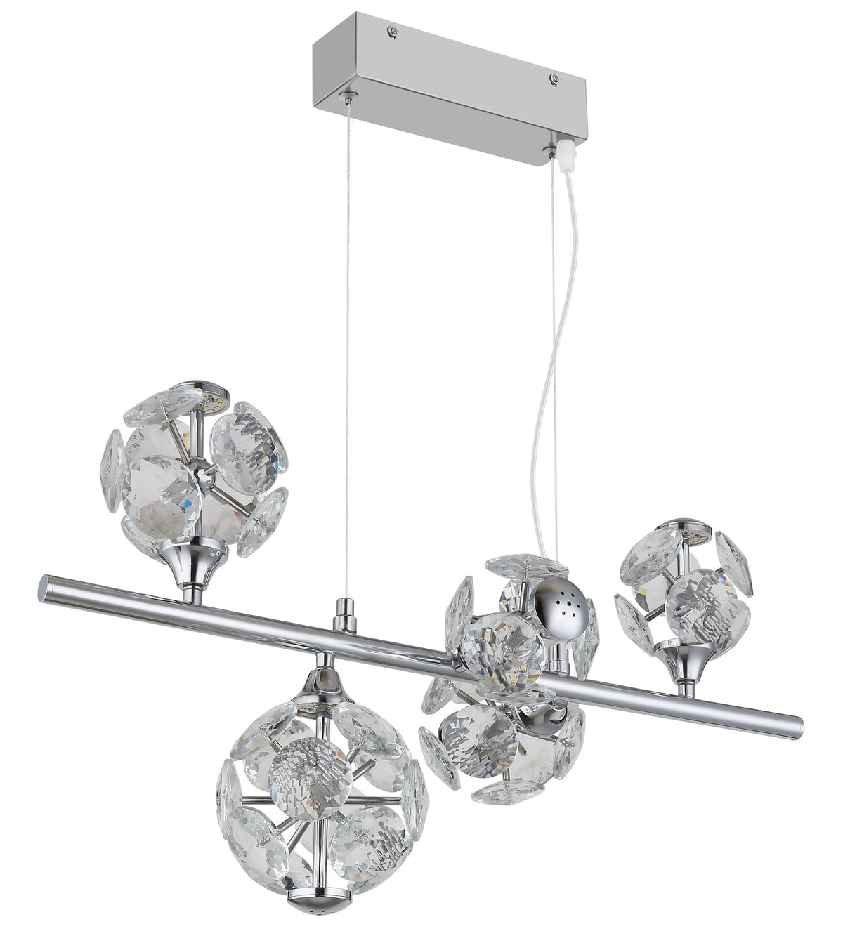 Lampada a sospensione LED in cristallo cromato elegante – immagine 1