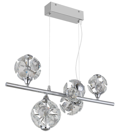 Lampada a sospensione LED in cristallo cromato elegante – immagine 1