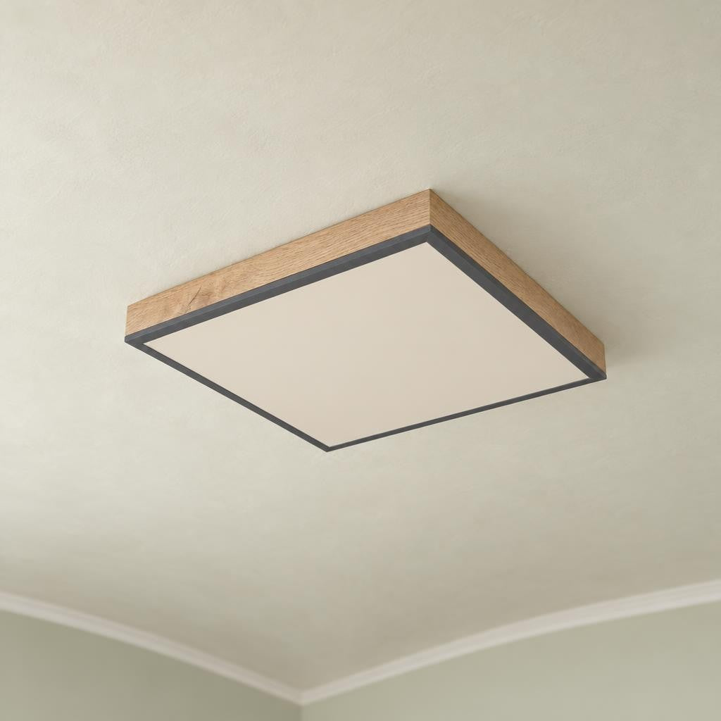 Obolg Doro grijze vierkante LED-plafondlamp – sfeerbeeld