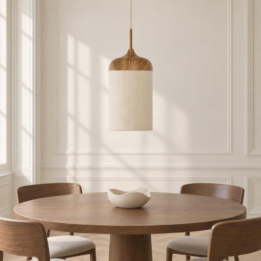 Light & Living Dania Pendant Light – Natural and Beige Cotton – lifestyle image
