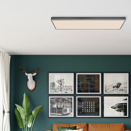 Lampada da soffitto LED in alluminio extra grande color argento – foto d'ambiente