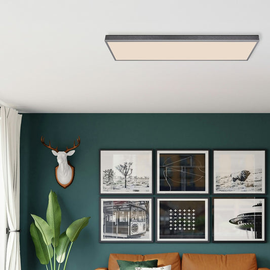 Zilveren aluminium plafondlamp met opale lichtplaat – sfeerbeeld