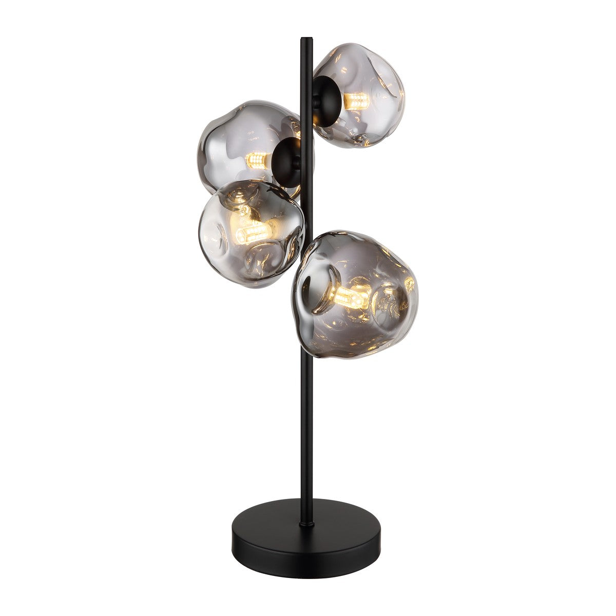Luksuzna crna staklena stolna lampa