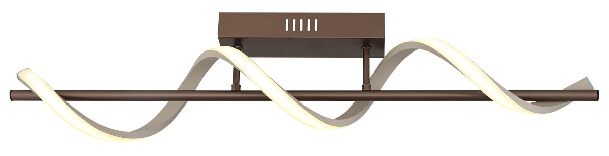 Lampada a soffitto LED in metallo color caffè elegante – immagine 2