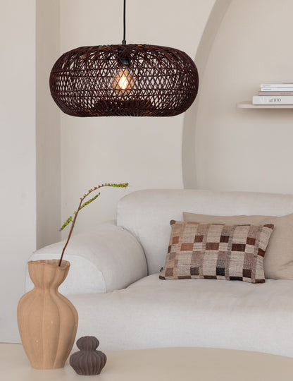 Bordeauxrode rotan hanglamp met open structuur GOOD&MOJO Arizona – afbeelding 1