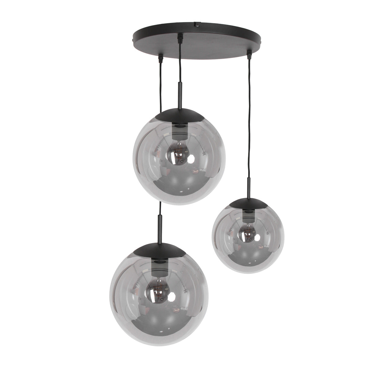 Steinhauer Bollique Triple Smoked Glass Pendant Light – image 11