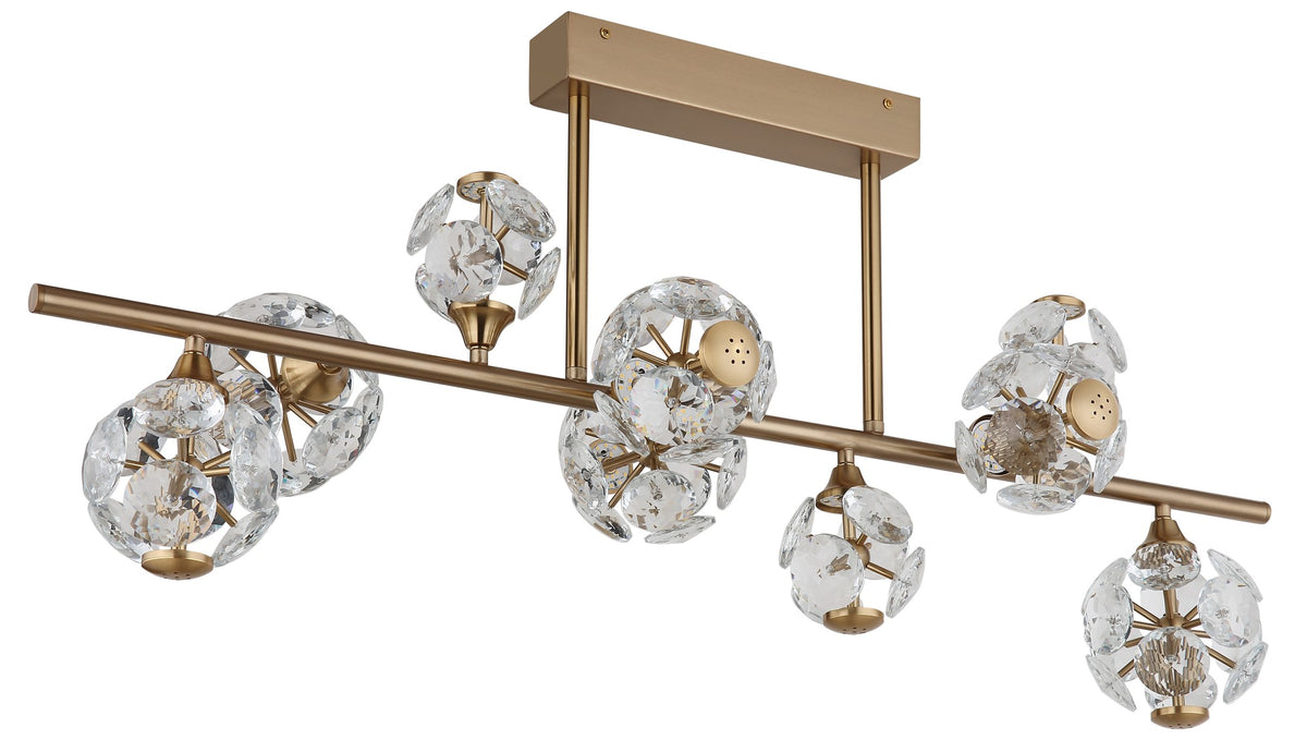Luminária de teto LED em cristal dourado atmosférico – imagem 1