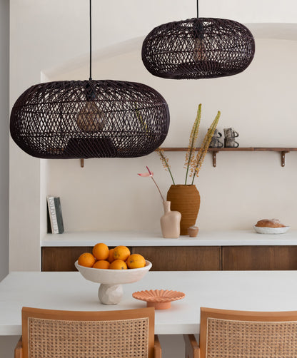 Bordeauxrode rotan hanglamp met vlechtwerk GOOD&MOJO Arizona – afbeelding 5