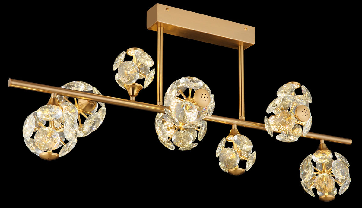 Luminária de teto LED em cristal dourado atmosférico – imagem 3