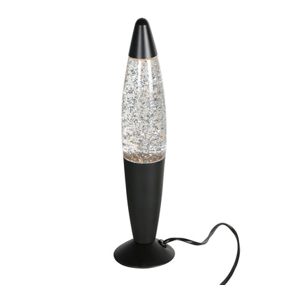 Retro lampa lawowa z brokatem Mexlite Volcan, czarna – zdjęcie 1