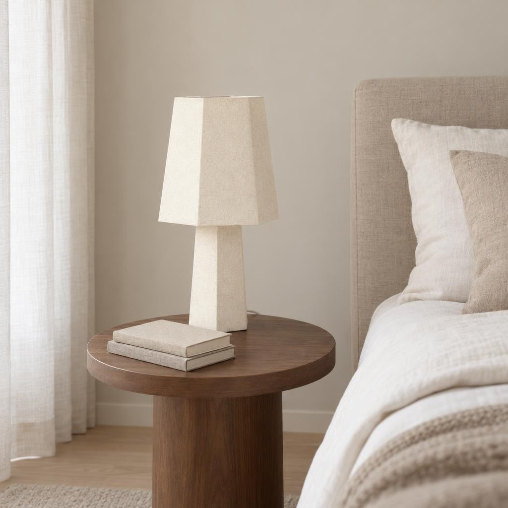 Musabo bordlampe i naturfarvet tekstil | Light & Living – stemningsbillede
