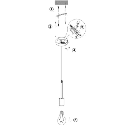 Zwarte metalen hanglamp Mexlite Minimalics – afbeelding 9