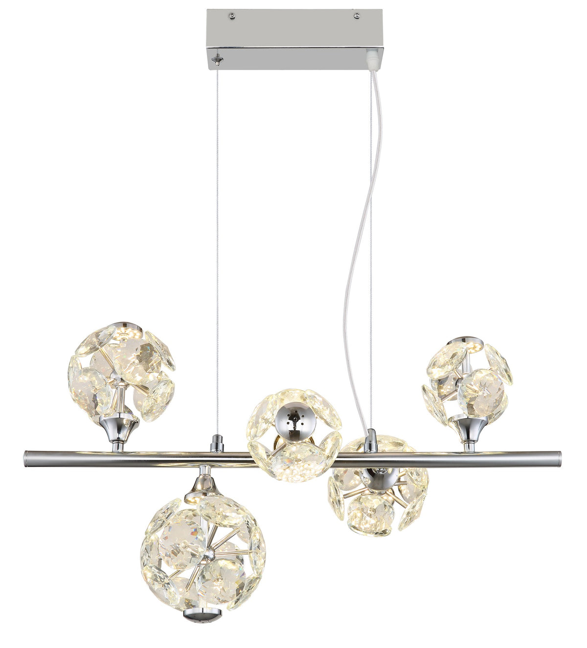 Lampada a sospensione LED in cristallo cromato elegante – immagine 2