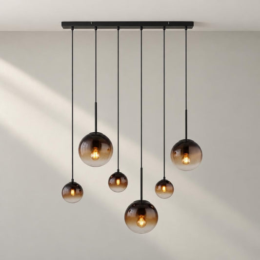 Globo Hallie Black Glass Pendant Light – studio image