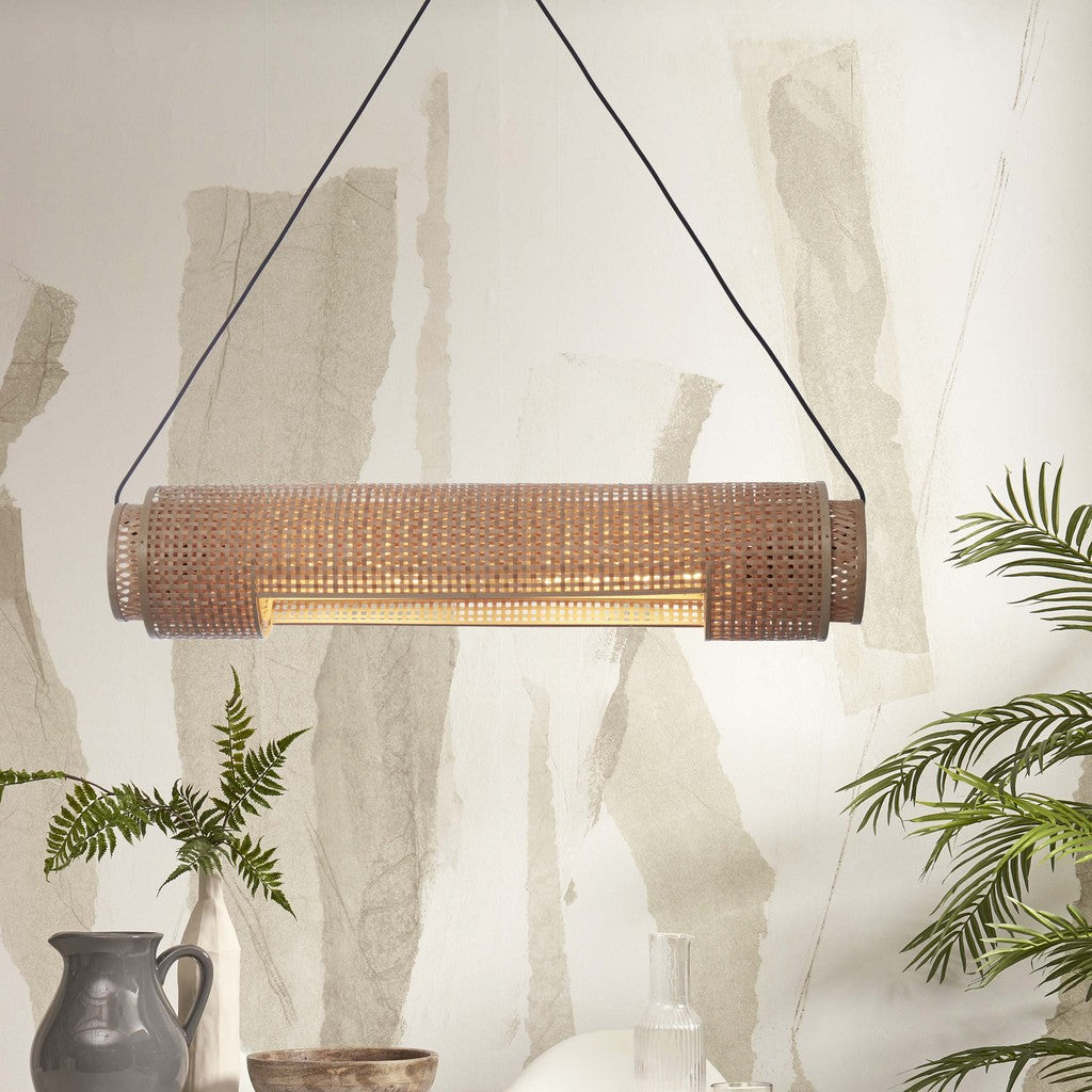Natural bamboo bohemian pendant lamp GOOD&MOJO Bhutan – lifestyle image