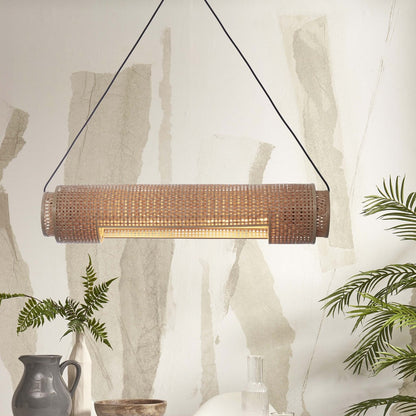 Natural bamboo bohemian pendant lamp GOOD&MOJO Bhutan – lifestyle image