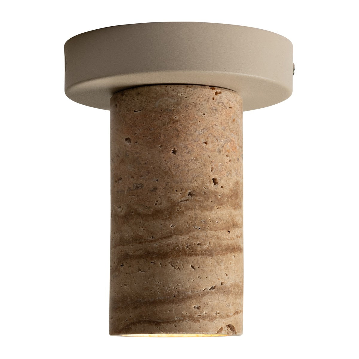 Beige travertijnen plafondlamp met cilinder It's About RoMi Tivoli