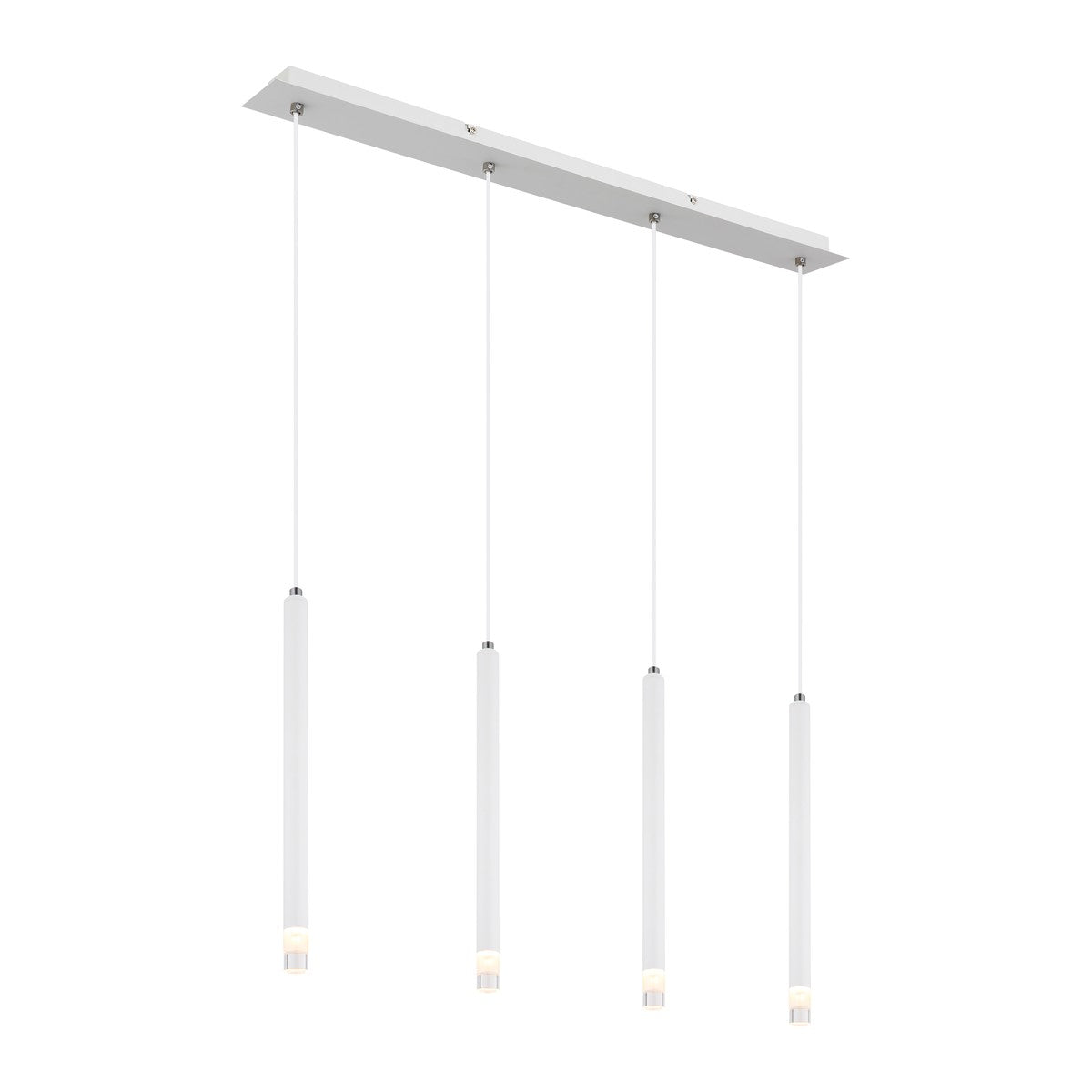Lyxig vit metall 4-lamps hänglampa