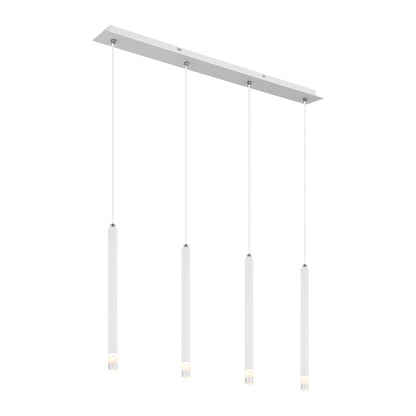 Lyxig vit metall 4-lamps hänglampa