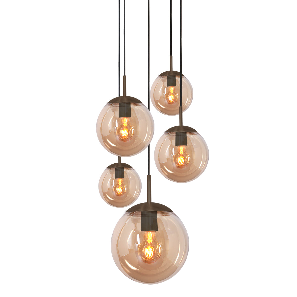 5-lichts-hanglamp-amber-glas-cacao-steinhauer-bollique-main-image